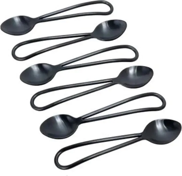 Set lugësh ëmbëlsirash mat, 6 copë, çelik i zi, 13x3x1 cm - 1