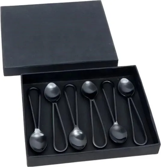 Set lugësh ëmbëlsirash mat, 6 copë, çelik i zi, 13x3x1 cm - 2