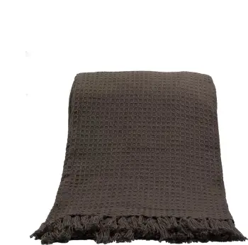 Batanije dekorative Pique, pambuk-poliester, 130x170cm, ngjyrë gri-moka