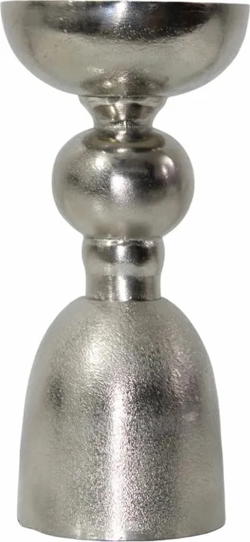 Mbajtës qiriri PIERO, alumin, argjend, 13x13x26 cm - 1