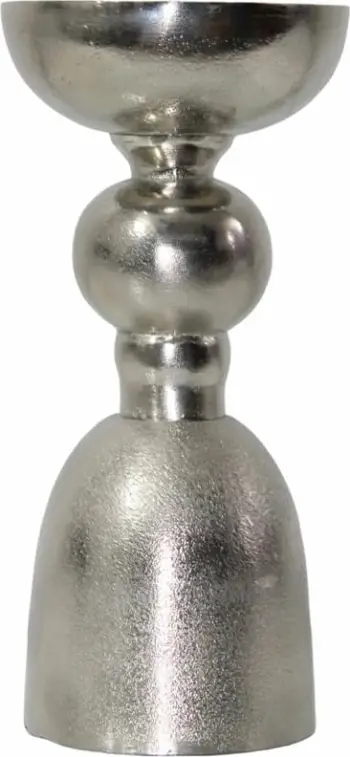 Mbajtës qiriri PIERO, alumin, argjend, 13x13x26 cm