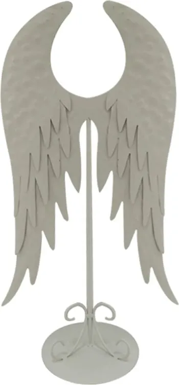 Dekor pendë metalike, e bardhë, 22x12x40cm - 1