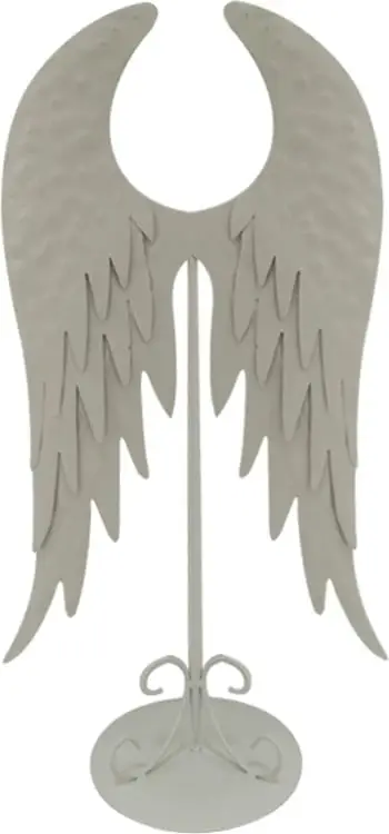 Dekor pendë metalike, e bardhë, 22x12x40cm