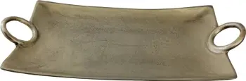 Tabaka dekorative, alumin, ngjyrë ari antik, 50x25x7 cm