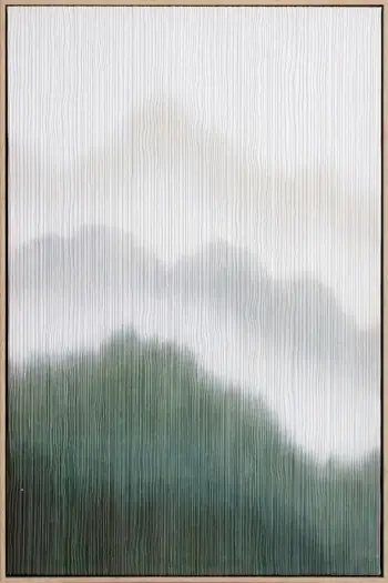 Pikturë dekorative Lost in Nature, kanavacë, kornizë druri, e bardhë, e gjelbër, natyrale, 60x90x5cm