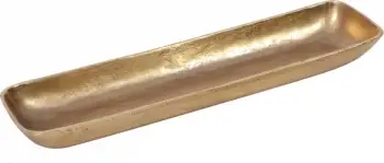 Tabaka dekorative PAGRI, alumin, ngjyrë ari, 40x17x4 cm