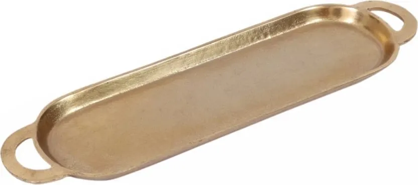 Tabaka dekorative CORLI, alumin, ngjyrë ari, 60x16x3cm - 1