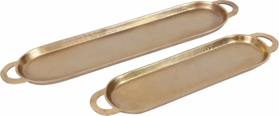 Tabaka dekorative CORLI, alumin, ngjyrë ari, 60x16x3cm - 2