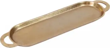 Tabaka dekorative CORLI, alumin, ngjyrë ari, 60x16x3cm
