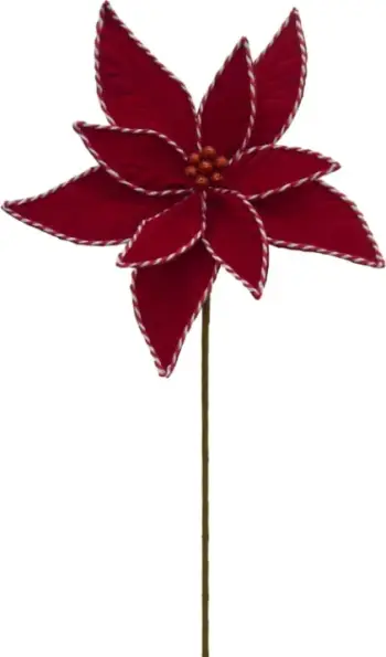 Lule Amaryllis për Krishtlindje, poliestër, e kuqe-bardhë, 40x40cm