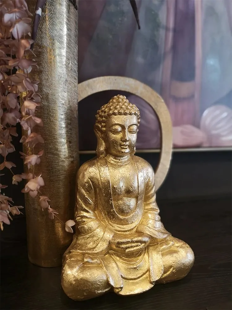 Dekor Buda, polirezine, ngjyrë ari, 25x17x35cm - 3