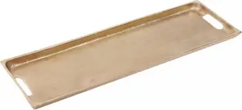Tabaka dekorative ZADIN, alumin, ngjyrë ari, 60x16x5cm
