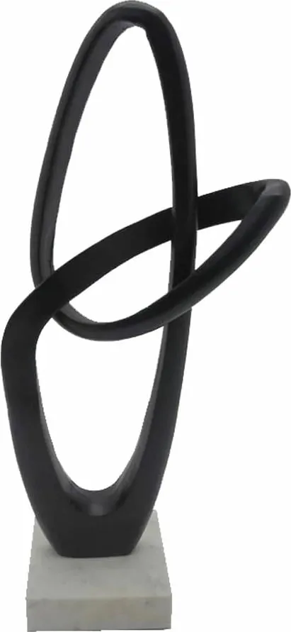 Dekor skulpturë Nordi, alumin, gur, 19x13x50cm, e zezë/e bardhë - 1