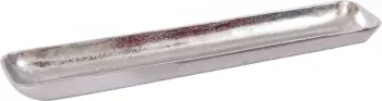 Tabak dekorativ ZACK, alumin, argjend, 40x16x4cm
