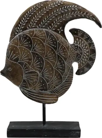 Dekor peshk gourami, polirezine, ngjyrë kafe, 19x6x25 cm
