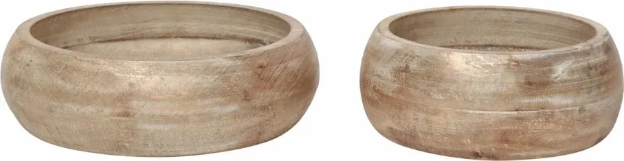 Enë dekorative MUISA, dru mango, ngjyrë ari-mesing, 20x20x6cm - 2