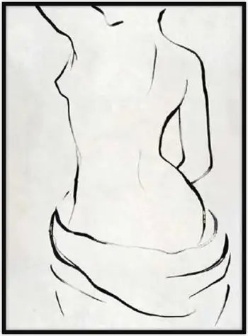Pikturë dekorative FIGURA, kanavacë, ngjyrë e bardhë dhe e zezë, 60x90x5cm