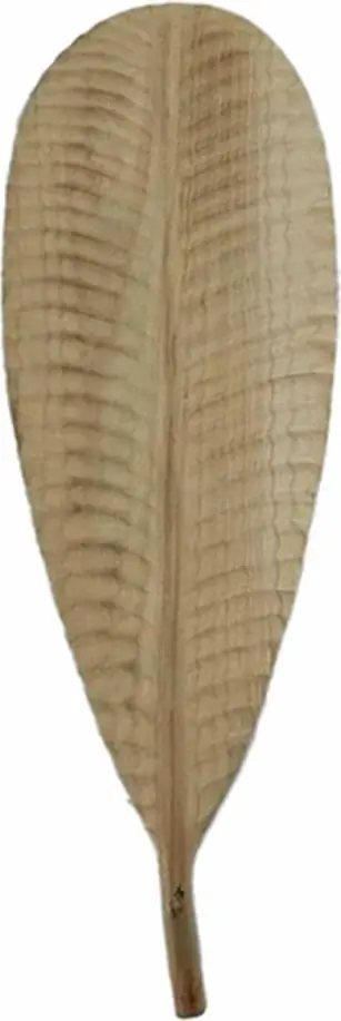 Dekor muri prej druri, formë gjethje, natyrale, Sonto, 162x48x2 cm