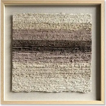 Pikturë dekorative katrore, letër, xham, ngjyrë bezhë-kafe-natyrale, 80x80x4 cm
