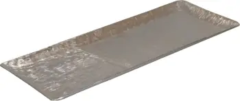 Tabaka dekorative e sheshtë ORLY, alumin, argjendtë, 58x24x3cm