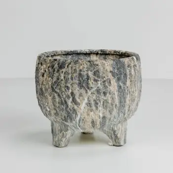 Vazo lulesh ROCKY, qeramike, antracit-bezhë, 27x27x23cm
