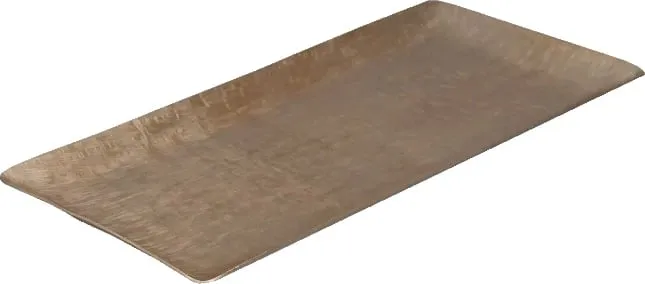 Tabaka dekorative e sheshtë, alumin, ngjyrë shampanje, 49x19x2cm - 1