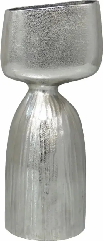 Vazo COBI, alumin, ngjyrë argjendi, 16x13x38 cm