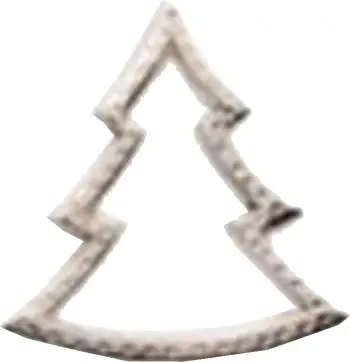 Dekor pemë për Krishtlindje, varëse, alumin, ngjyrë nikel, 10x1x10 cm