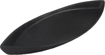 Tabaka dekorative KEN, alumini, ngjyrë e zezë matte, 50x18x5cm