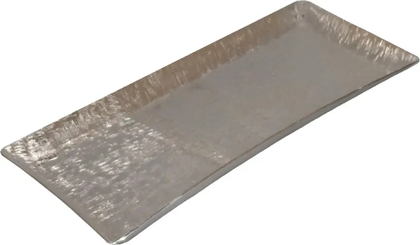 Tabaka dekorative e sheshtë ORLY, alumin, argjend, 52x23x2cm - 1