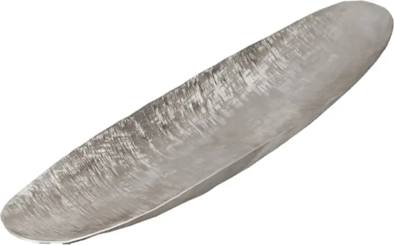 Tabaka dekorative ORLY, alumin, ngjyrë argjendi, 56x15x5cm - 1