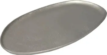Tabaka dekorative Mandy, alumin, ngjyrë argjendi mat, 39x19x1 cm