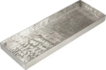 Tabaka dekorative ORLY, alumin, argjendtë, 44x15x3cm