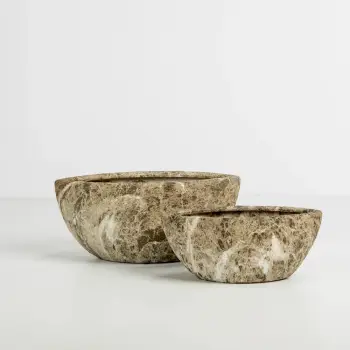 Set vazo për bimë NANGA, 2 copë, qeramikë, bezhë-kafe, 46x22x20cm