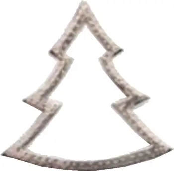 Dekor pemë për Krishtlindje, varëse, alumini, ngjyrë nikel, 15x1x15 cm