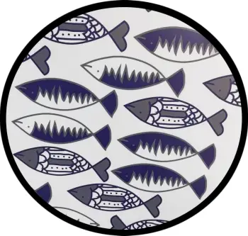 Tabaka dekorative FISHY, MDF, e bardhë, blu, e zezë, 40x40x4cm