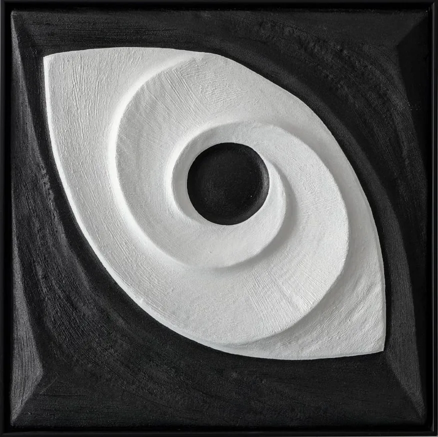 Pikturë dekorative VISION, kanavacë, dru, 60x60x5cm, e zezë/e bardhë - 1
