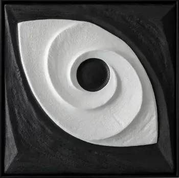 Pikturë dekorative VISION, kanavacë, dru, 60x60x5cm, e zezë/e bardhë