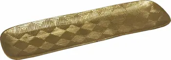 Tabaka dekorative RHOMBUS, alumin, ngjyrë ari antike, 60x19x3cm