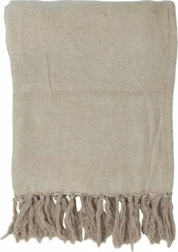 Mbulesë dekorative RASUL, 180x240, material stof, bezhë