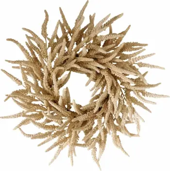 Kurorë dekorative vjeshte, PVC, ngjyrë bezhë, 65x65cm