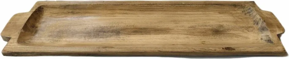 Tabaka dekorative prej druri, ngjyrë kafe, 89x26x4 cm - 1
