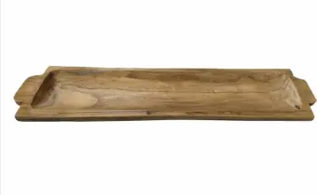 Tabaka dekorative prej druri, ngjyrë kafe, 79x19x4 cm