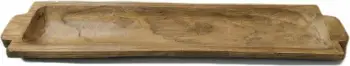 Tabaka dekorative prej druri kedri, ngjyrë kafe, 71x17x4 cm