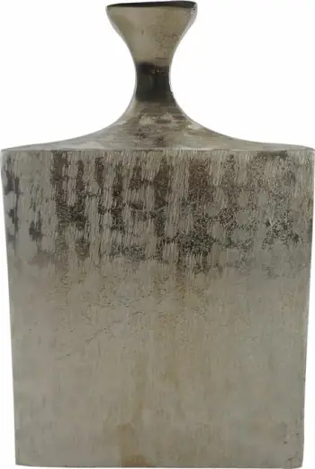 Vazo dekorative, alumin, ngjyrë argjendi, 18x9x28cm