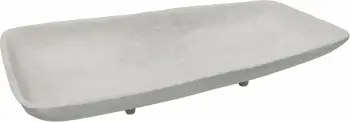 Tabaka dekorative NATHEN, alumin, e bardhë, 34x17x6cm