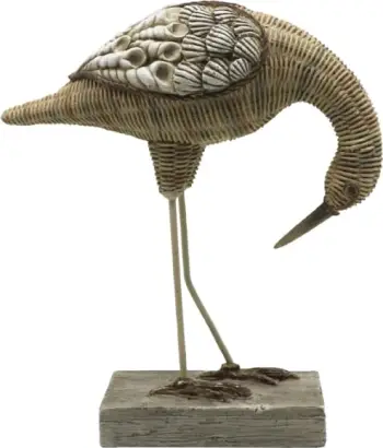 Statujë dekorative zog, polirezine, ngjyrë natyrale, 21x9x24 cm