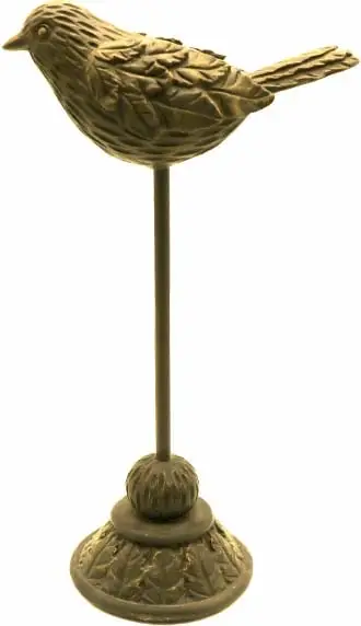 Dekor zog FUGLE, polirezine, ngjyrë ari antik, 18x10x32cm