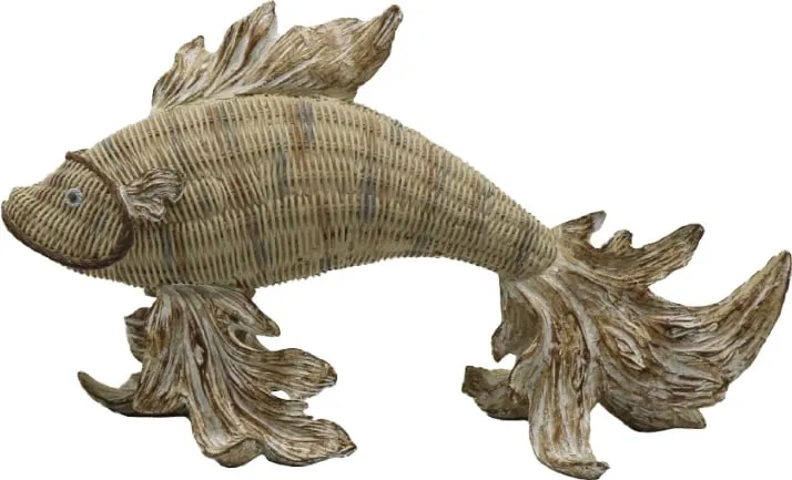 Dekor peshk, polirezine, natyrale, 34x12x19 cm - 1