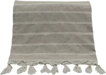 Batanije dekorative AMMOS 2, pambuk, bezhë-bardhë, 150x210cm